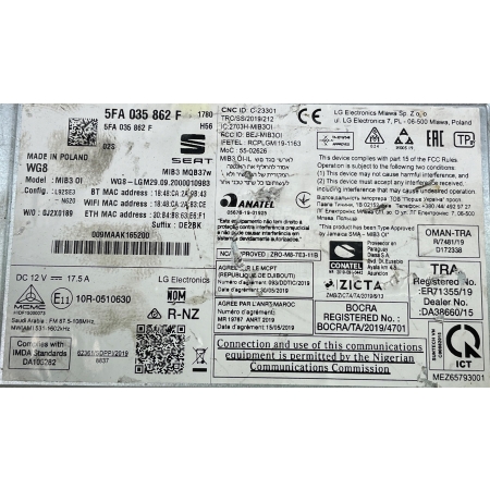SEAT MIB STEROWNIK MMI NAWIGACJA 5FA035862F