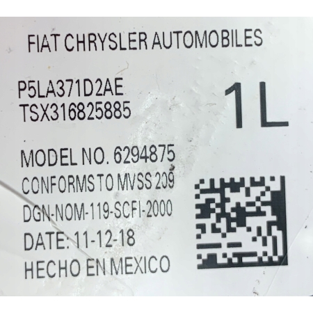 U8 CHRYSLER PACIFICA II 16- PAS BEZPIECZEŃSTWA LEWY PRZÓD 5LA371D2AE