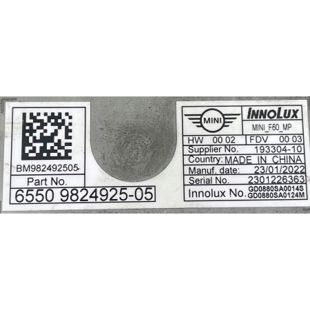 MINI F54 WYŚWIETLACZ EKRAN NAWIGACJI 9824925