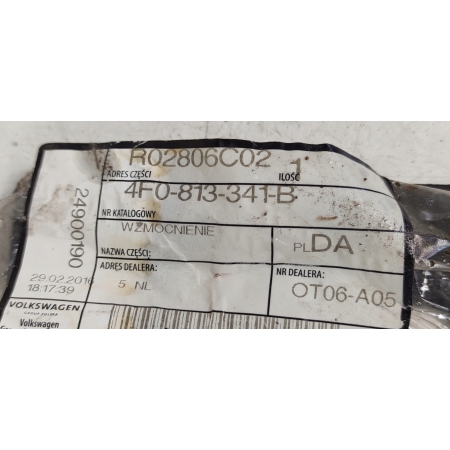 $ AUDI A6 C6 SEDAN PAS TYŁ WZMOCNIENIE 4F0813341B