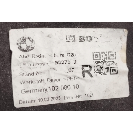 194 NADKOLE TYŁ TYLNE PRAWE BMW 3 G20 9627872