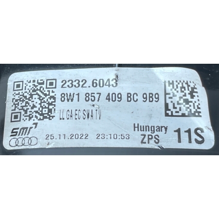 AUDI A4 B9 LUSTERKO ZEWNĘTRZNE LEWE 12 PIN KAMERA 8W1857409BC