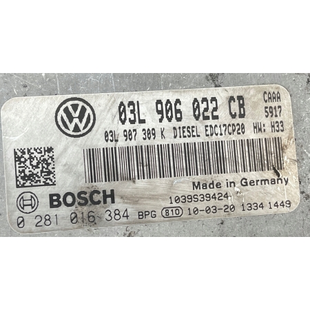 VW T5 STEROWNIK SILNIKA KOMPUTER ECU 03L906022CB 0281016384