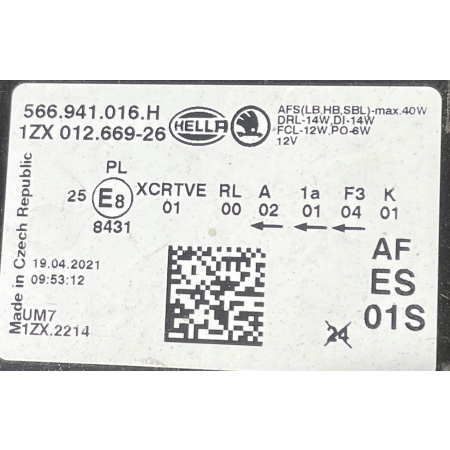 SKODA KODIAQ LAMPA PRAWA FULL LED 566941016F