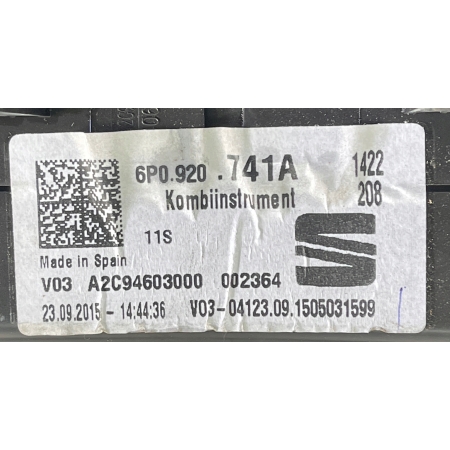 SEAT IBIZA IV LICZNIK ZEGARY 6P0920741A