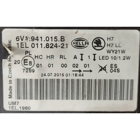SKODA FABIA III 3 LAMPA LEWA PRZÓD 6V1941015B 24.07.2015