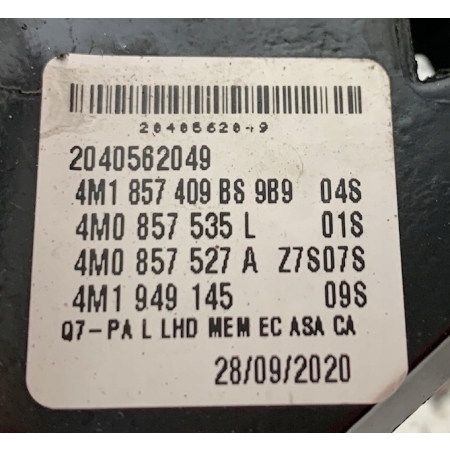 AUDI Q7 II 4M LUSTERKO ZEWNĘTRZNE LEWE 15 + 1 PIN KAMERA 4M1857409BS ORG