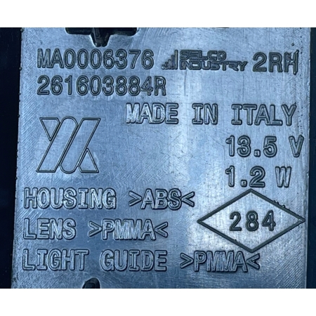 RENAULT TRAFIC III LIFT 2019 - KIERUNKOWSKAZ LUSTERKA PRAWY 261603884R