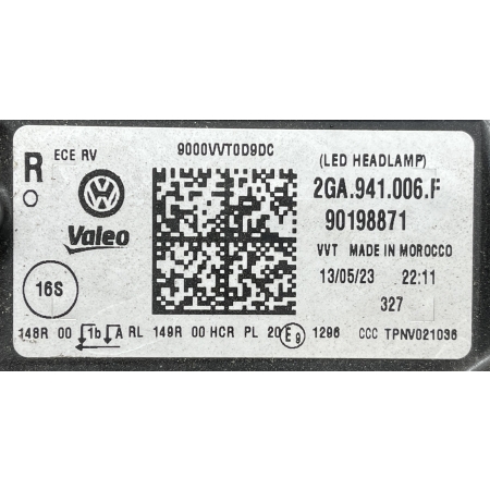 VW T-ROC PRZETWORNICA MODUŁ JEŻ PRAWA DRL KIERUNKOWSKAZ L90201371