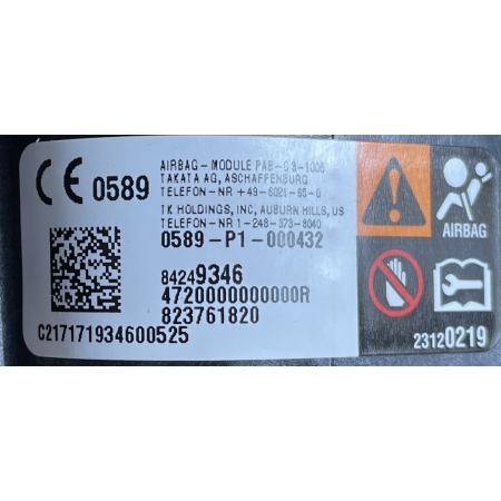 O2 CADILLAC ESCALADE IV 2014- ZAŚLEPKA DESKI PODUSZKA AIRBAG 84249346