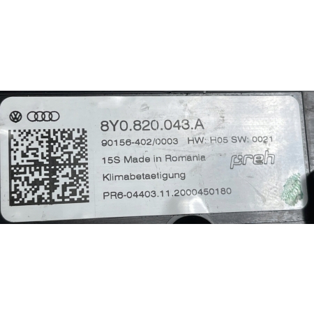 AUDI A3 8Y PANEL KLIMATYZACJI NAWIEWU 8Y0820043A