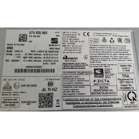 SKODA MIB STEROWNIK MMI NAWIGACJA 575035862