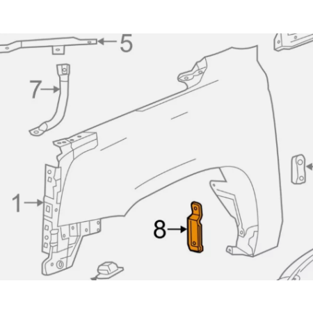 P9 GMC YUKON XL IV 2015 - LEWA OSŁONA BŁOTNIKA 23463924