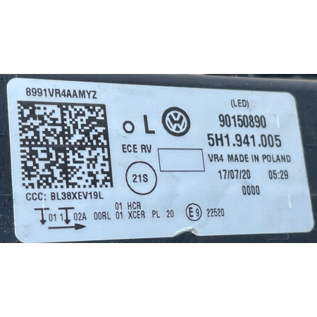 PRZETWORNICA MODUŁ LED JEŻ LEWY VW GOLF VIII 8 5H0998478 5H1941005