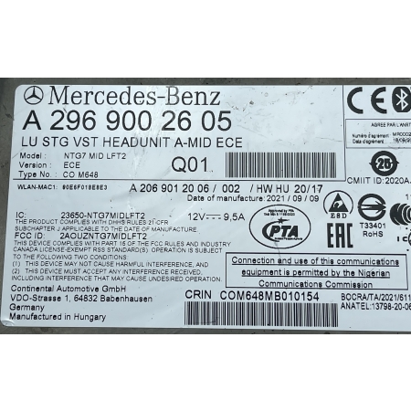 MERCEDES C-KLASA 206 W206 MODUŁ STEROWNIK NAWIGACJI A2969002605 A2069012006