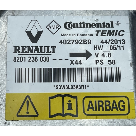 RENAULT TWINGO II 2007 -  MODUŁ SENSOR AIRBAG PODUSZEK 8201236030 402792B9