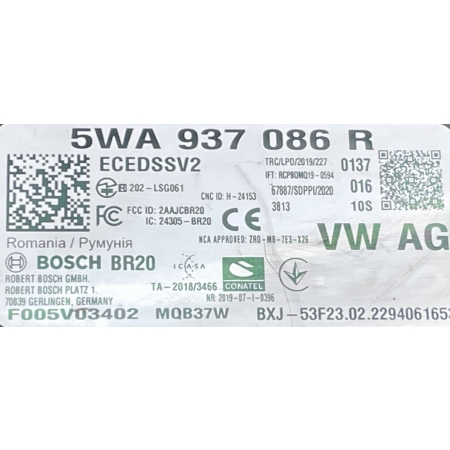 MODUŁ KOMFORTU VW SEAT SKODA AUDI 5WA937086R