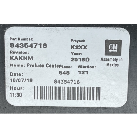 P8 GMC YUKON XL DENALI IV 2015 -  6.2 KLEMA PLUS PLUSOWA  84528826 84354716