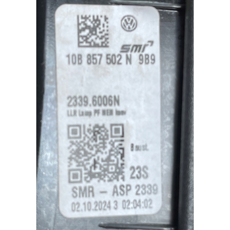 VW ID.3 ID3 LUSTERKO ZEWNĘTRZNE PRAWE 13 PIN 10B857502N