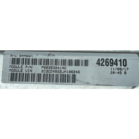 P7 DODGE CHARGER 2018 STEROWNIK SILNIKA KOMPUTER 68330904AA