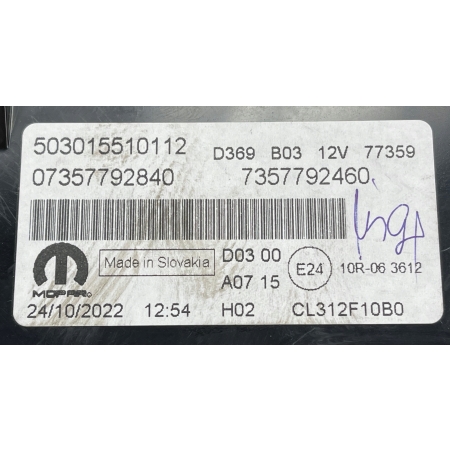 A325 LICZNIK ZEGARY FIAT 500 07357792840 7357792460