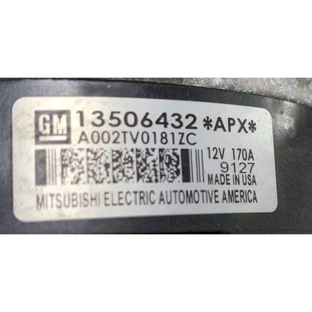 P1 CHEVROLET TRAVERSE II 2017- ALTERNATOR 170A 12V A002TV0181ZC GM 13506432