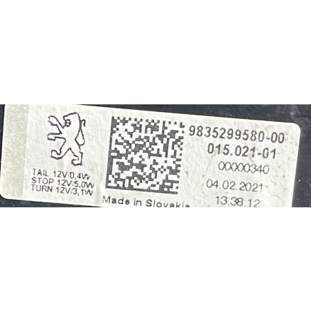 PEUGEOT 308 GT III 2021 - LAMPA LEWA TYŁ TYLNA 9835299580