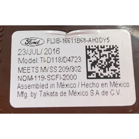 U6 FORD F150 2015- PAS BEZPIECZEŃSTWA LEWY PRAWY TYŁ FL3B-16611B68-A