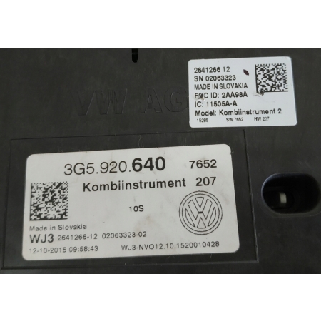 VW PASSAT B8 2015- LICZNIK ZEGARY 3G5920640