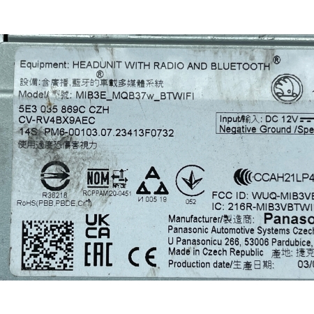 A324 SKODA OCTAVIA IV 5E3 MONITOR WYŚWIETLACZ NAWIGACJI RADIA 5E3035869C