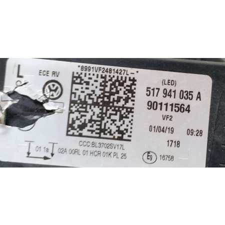 VW GOLF SPORTSVAN LIFT MODUŁ LAMPY LED JEŻ LEWY PRZETWORNICA 51741035A