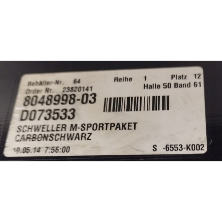 LISTWA PROGOWA PRAWA BMW 5 F10 F11 M-PAKIET 7903888 8048998