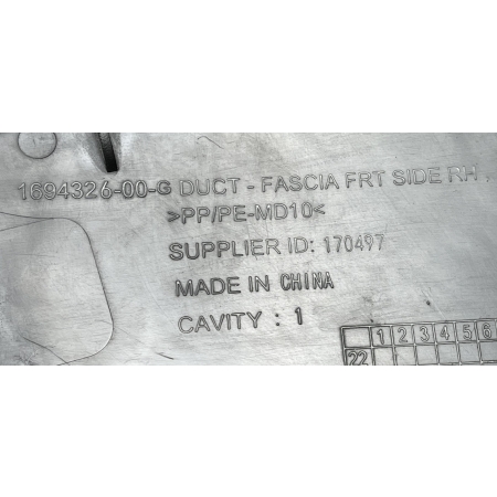 TESLA MODEL 3 KIEROWNICA POWIETRZA PRAWA PRZÓD 1694326-00-G