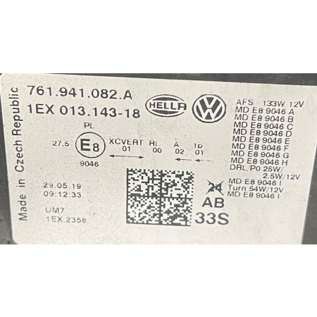 LAMPA PRAWA PRZÓD VW TOUAREG III FULL LED 761941082A 29.05.19