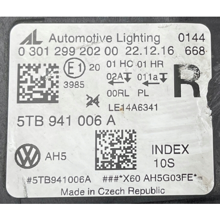 VW TOURAN II 5TA LAMPA PRAWA PRZÓD PRZEDNIA 5TB941006A