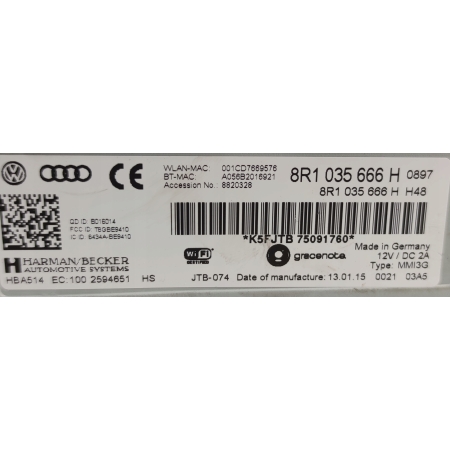 AUDI Q5 8R CZYTNIK MULTIMEDIA MMI 8R1035666H