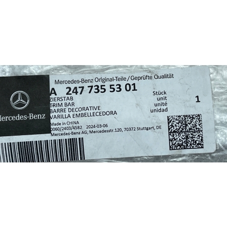 MERCEDES GLB X247 LISTWA CHROM DRZWI LEWY TYŁ A2477355301