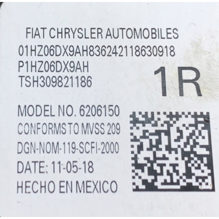 CHARGER PAS BEZPIECZEŃSTWA PRAWY PRZÓD 1HZ06DX9AH
