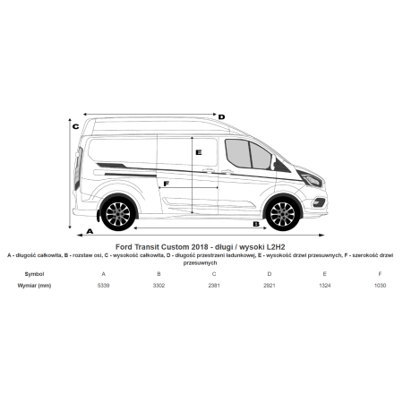 B2 FORD TRANSIT CUSTOM 2013 -  L2H2 WYKŁADZINA DYWAN OSŁONA