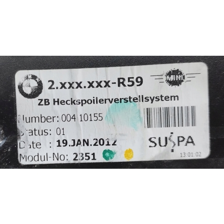 MINI R59 CABRIO 2012 MECHANIZM SPOILERA LOTKI KLAPY TYŁ 2759182