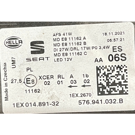 SEAT ATECA 576 LIFT JEŻ MODUŁ LAMPY PRAWY