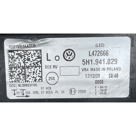G8-8 VW GOLF 8 VIII 2019 - LAMPA LEWA PRZÓD FULL LED 5H1941029 17.12.20