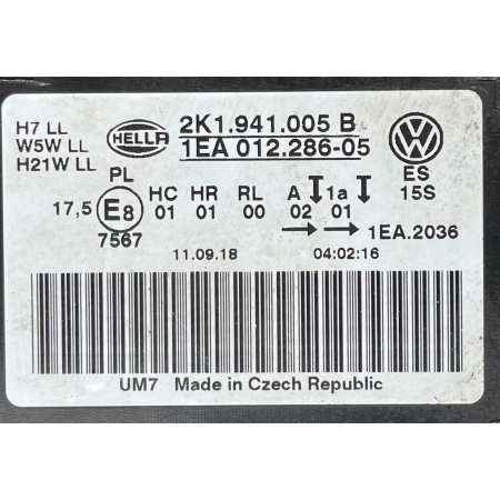 VW CADDY III LIFT 2K5 2015 - LAMPA LEWA PRZÓD PRZEDNIA 2K1941005B
