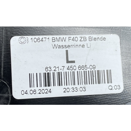 BMW 1 F40 OSŁONA RYNIENKA LAMPY LEWA TYŁ 7450665