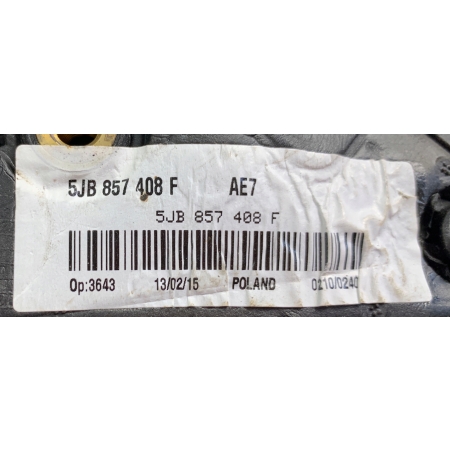 SKODA RAPID 2012 - LUSTERKO PRAWE ZEWNĘTRZNE 5PIN 5JB857408F ORYGINAŁ