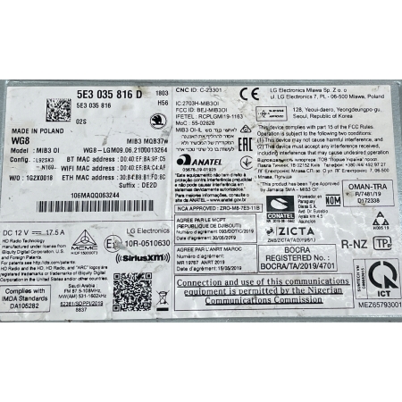 VW SKODA STEROWNIK MMI NAWIGACJA 5E3035816D