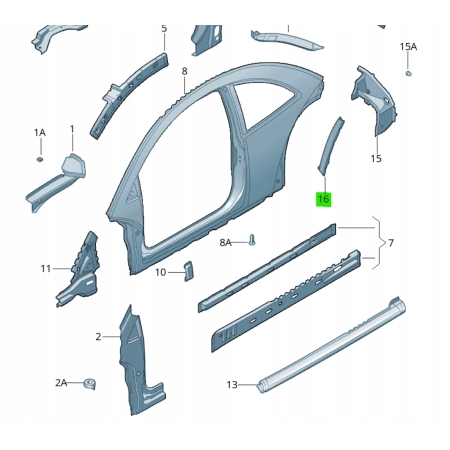$ VW BEETLE 03-10 MOCOWANIE BŁOTNIKA PRAWE TYŁ