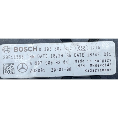 MERCEDES SPRINTER W907 RADAR SENSOR DISTRONIC A9079009304