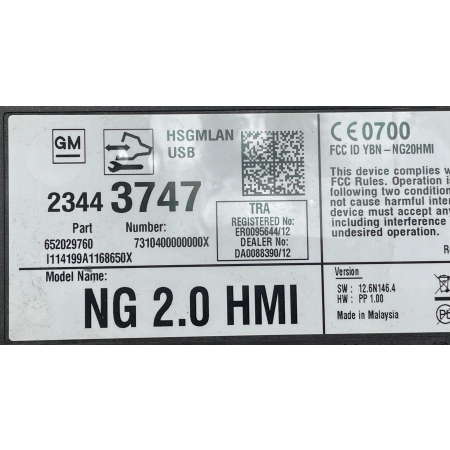P2 CADILLAC ESCALADE IV 2014 - MODUŁ STEROWNIK HMI 23443747