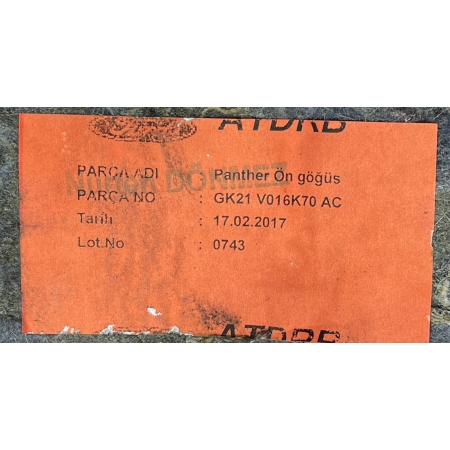 B2 TRANSIT CUSTOM 2013 - IZOLACJA WYGŁUSZENIE PODSZYBIA GK21-V016K70-AC
